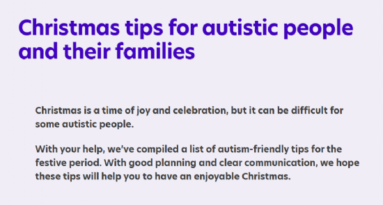 Christmas Tips for Autistic People and their Families