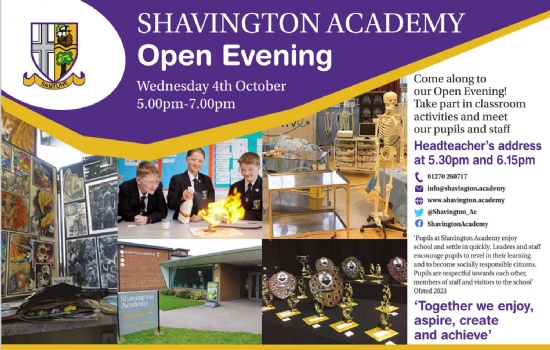 Shavington Academy Open Evening