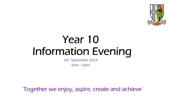 Year 10 Information Evening